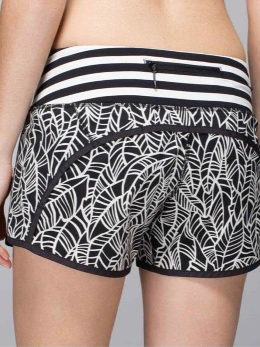 Lululemon Run Times Shorts in Pretty Palm Black Angel Wing / Apex Stripe